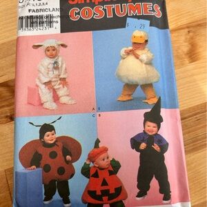 Simplicity 9318 Kids Halloween Costumes - Red, Black, Orange, White